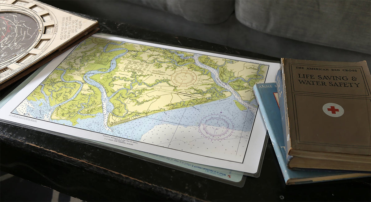 Edisto Island chart Placemat - Maritime Tribes USALaminated Placemat
