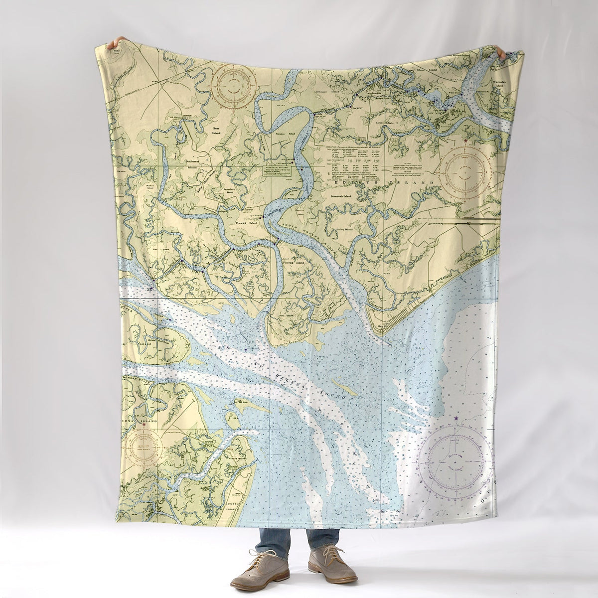 Edisto, SC Nautical Chart Blanket - Maritime Tribes USABlanket