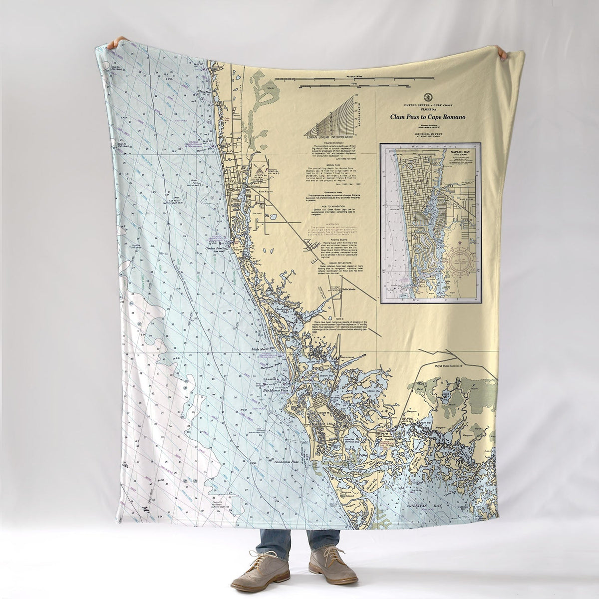 Estero Island to Cape Sable Composite Chart Blanket - Maritime Tribes USABlanket