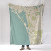 Estero Island to Naples Sea Glass Style Map Blanket - Maritime Tribes USABlanket