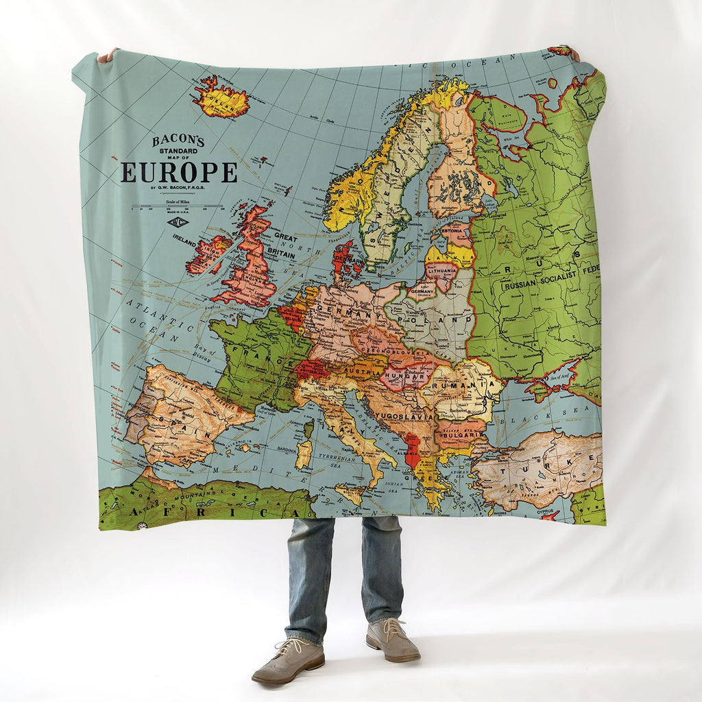 Europe Vintage Map Blanket - Maritime Tribes USABlanket