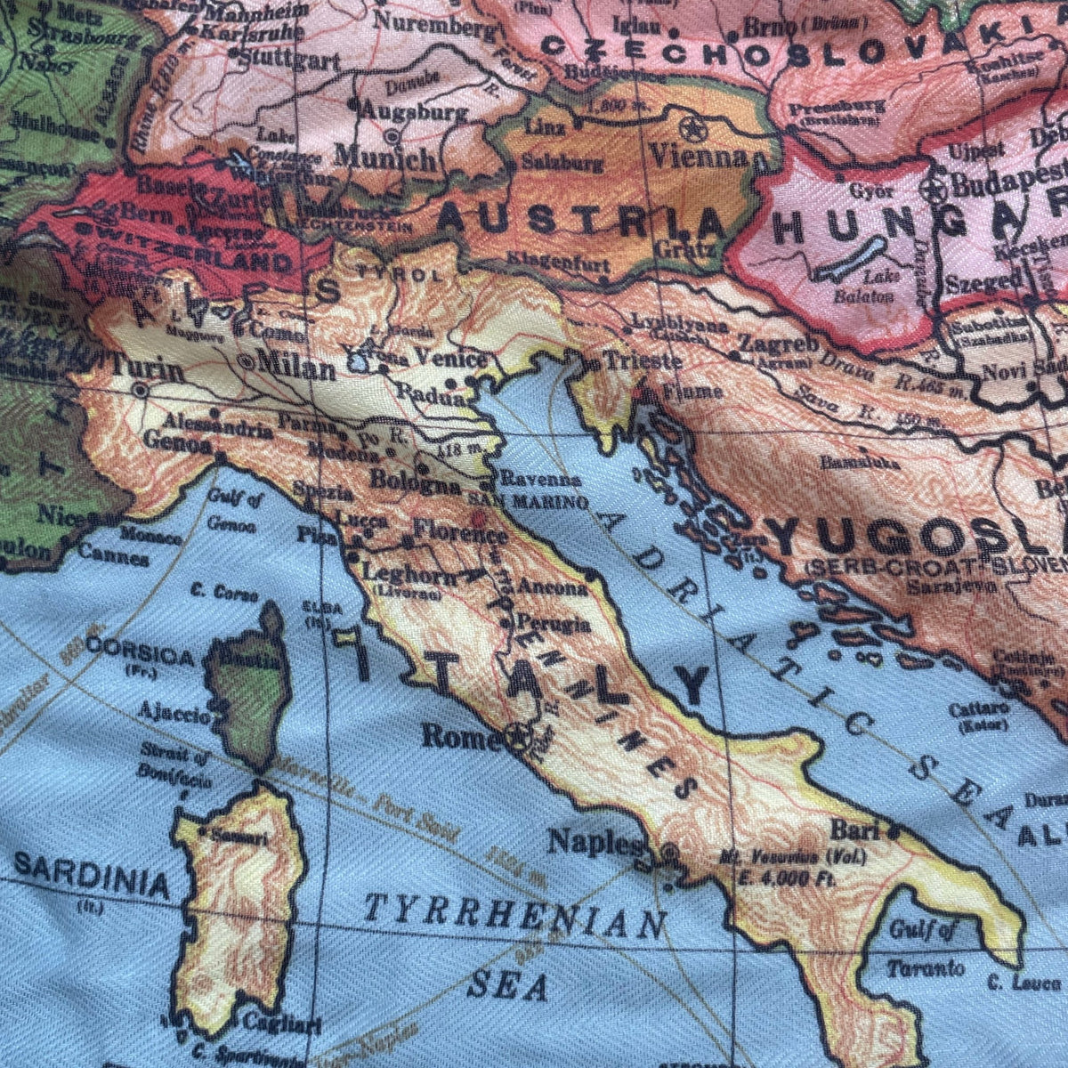 Europe Vintage Map, c. 1920 Scarf - Maritime Tribes USAScarf