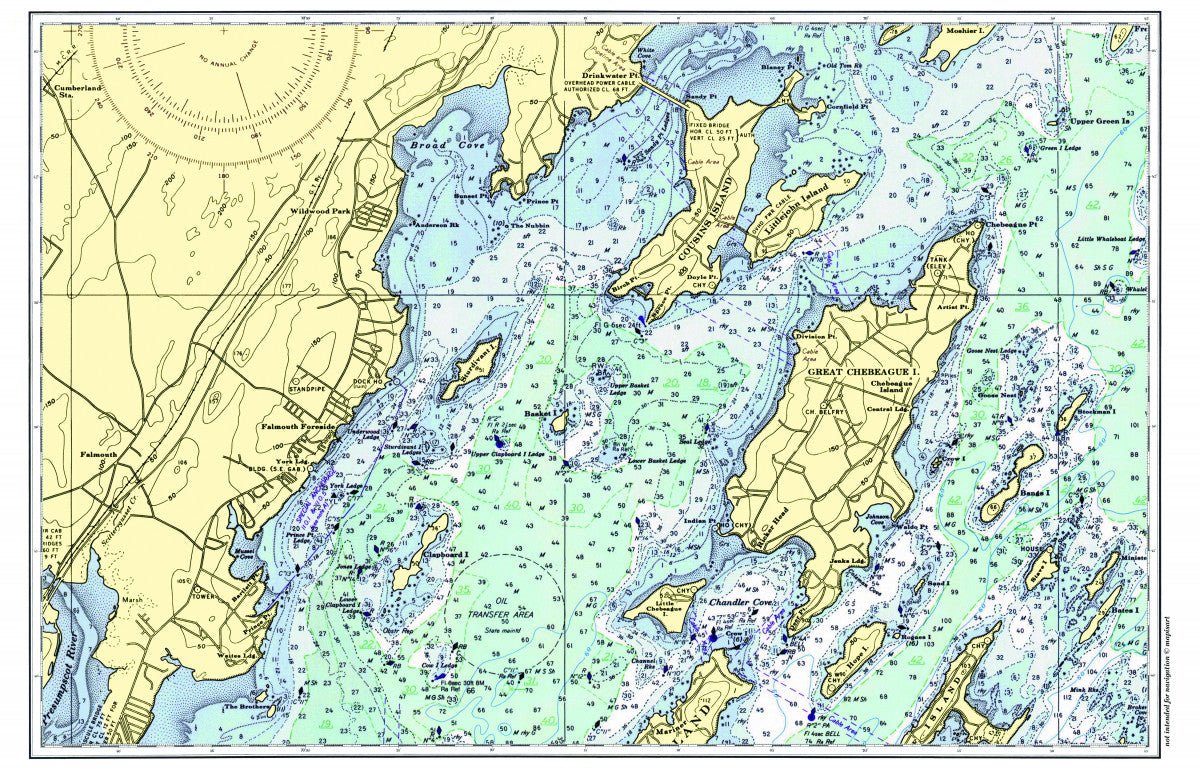 Falmouth, Maine Chart Placemat - Maritime Tribes USALaminated Placemat