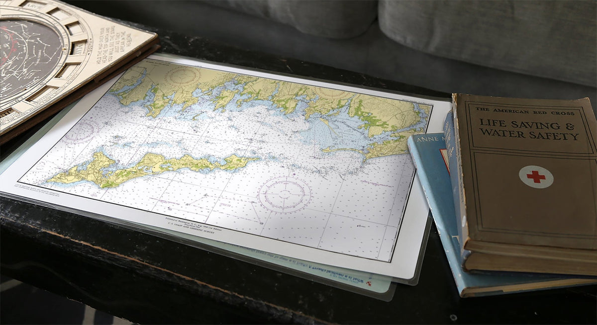 Fishers Island Sound, Connecticut & New York Chart Placemat - Maritime Tribes USALaminated Placemat