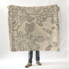 George Washington Revolutionary Campaign War Map c.1776 Blanket - Maritime Tribes USABlanket