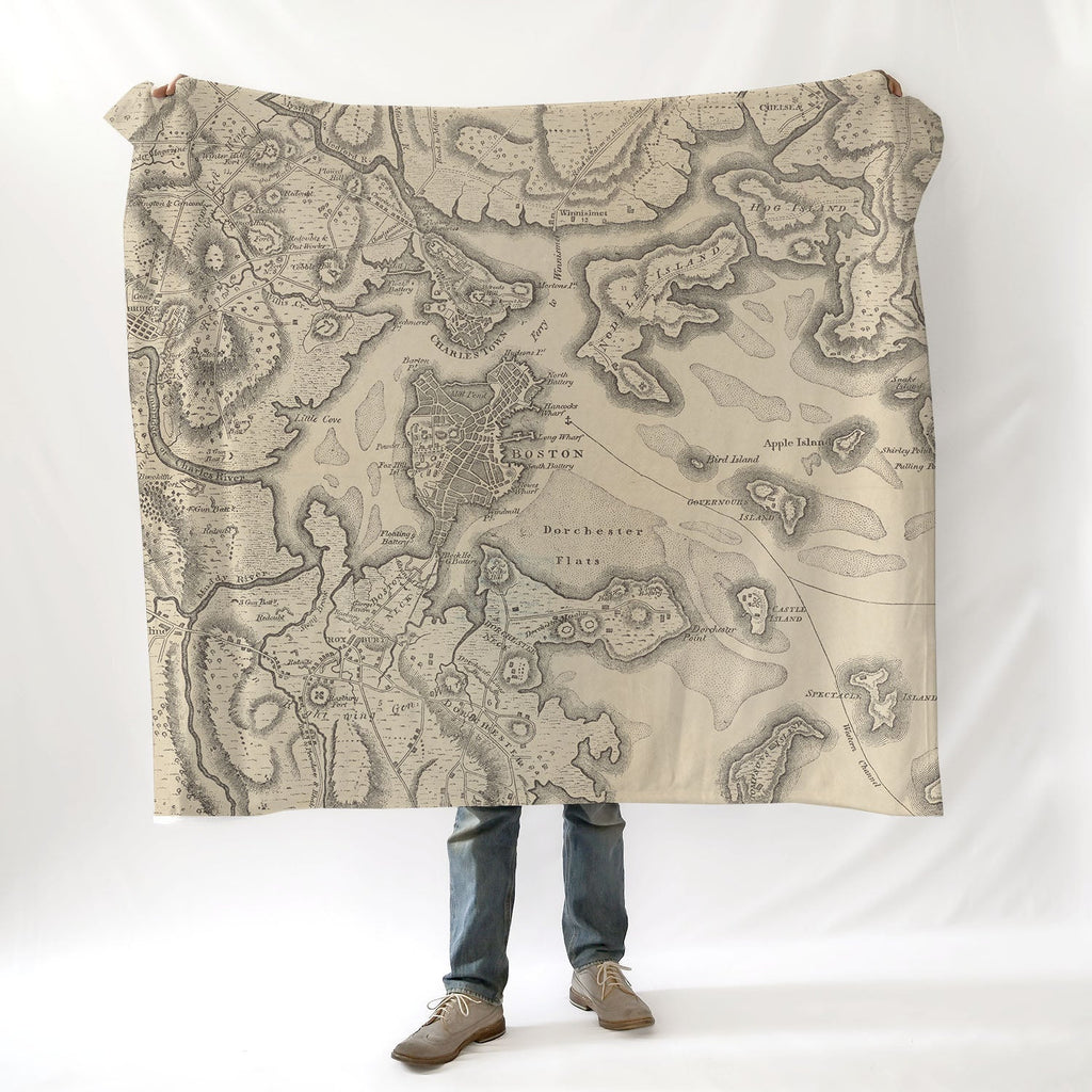 George Washington Revolutionary Campaign War Map c.1776 Blanket - Maritime Tribes USABlanket
