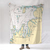 Grand Traverse Bay, MI Nautical Chart Blanket - Maritime Tribes USABlanket