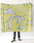 Great Lakes All Over Map Blanket - Maritime Tribes USABlanket