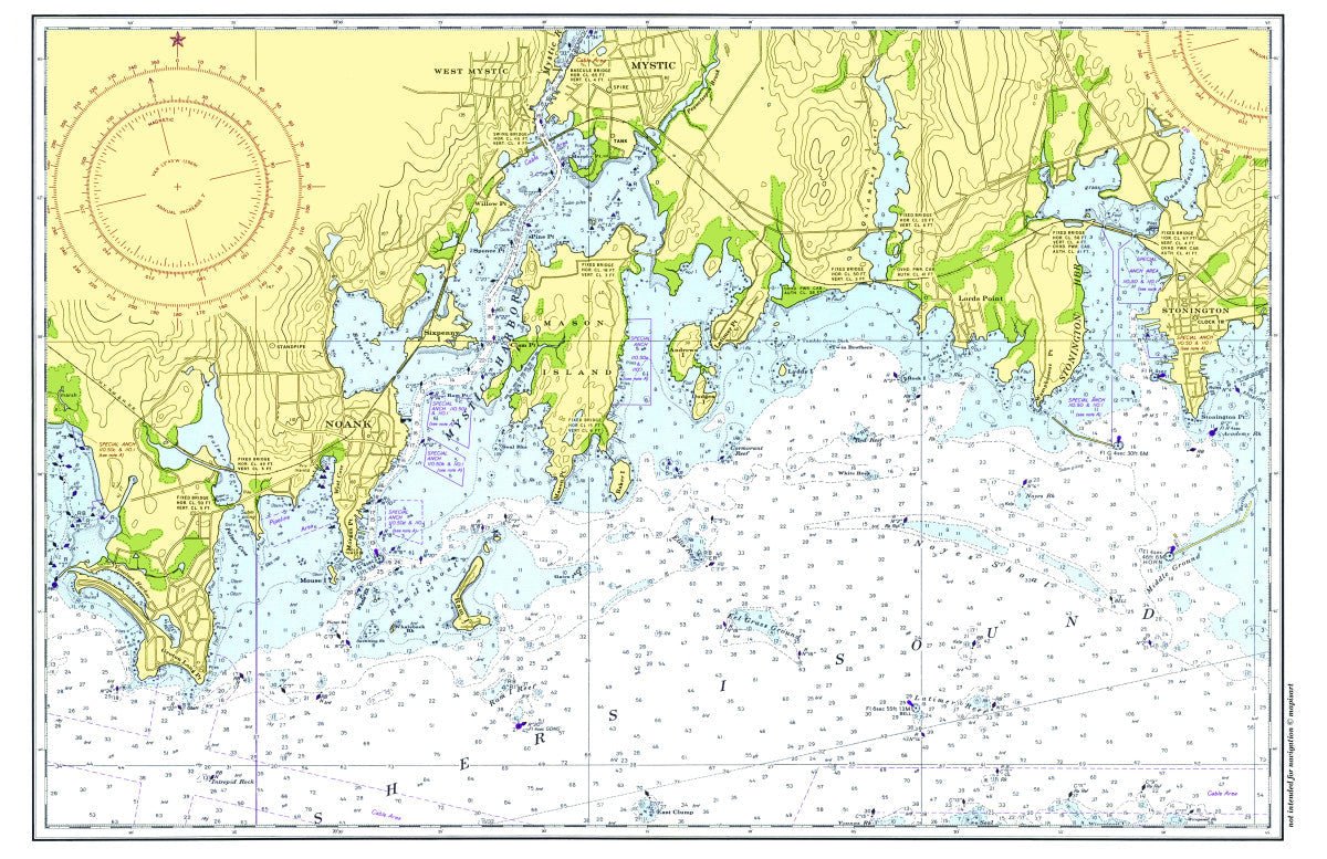 Groton to Stonington (Mystic) Connecticut Placemat - Maritime Tribes USALaminated Placemat