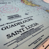 Guadeloupe to St. Lucia Nautical Chart Wall Scroll - Maritime Tribes USA