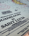 Guadeloupe to St. Lucia Nautical Chart Wall Scroll - Maritime Tribes USA