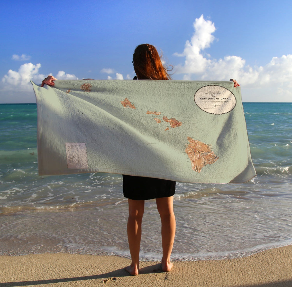 Hawaiian Islands vintage map - Quick Dry Towel - Maritime Tribes USATowel