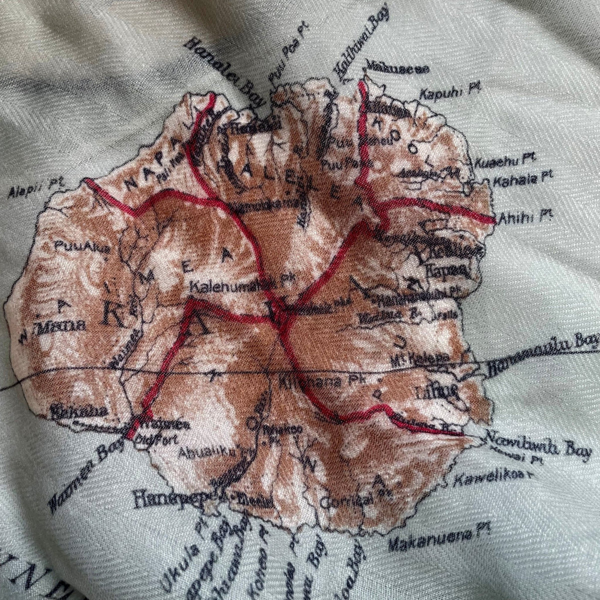 Hawaiian Islands Vintage Map Scarf - Maritime Tribes USAScarf