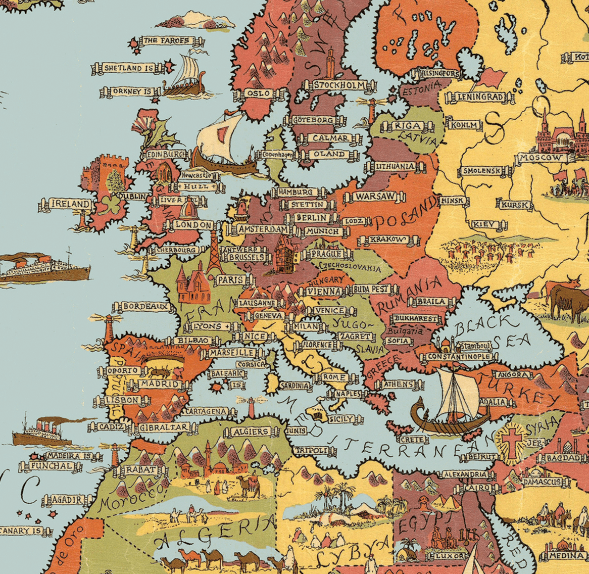 Illustrated World Map Baby Blanket - by Ernest Dudley Chase - Super Soft - Maritime Tribes USABlanket
