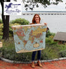 Illustrated World Map Baby Blanket - by Ernest Dudley Chase - Super Soft - Maritime Tribes USABlanket