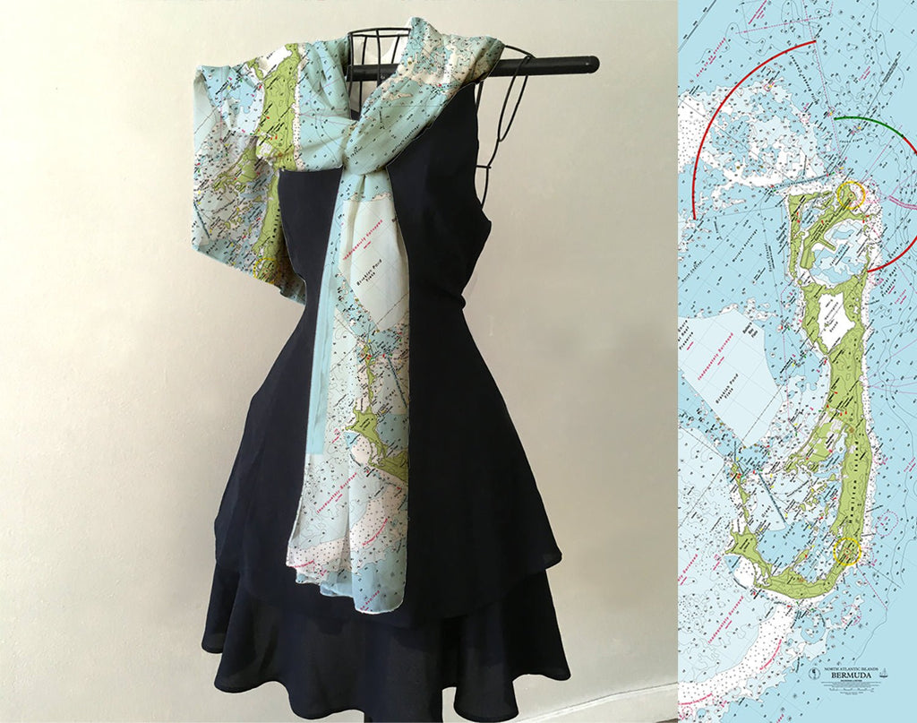 Imray's Bermuda Nautical Chart Scarf - Maritime Tribes USAScarf