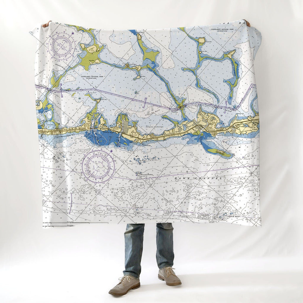 Islamorada Chart (Tavernier to Matecumbe) Blanket - Maritime Tribes USABlanket