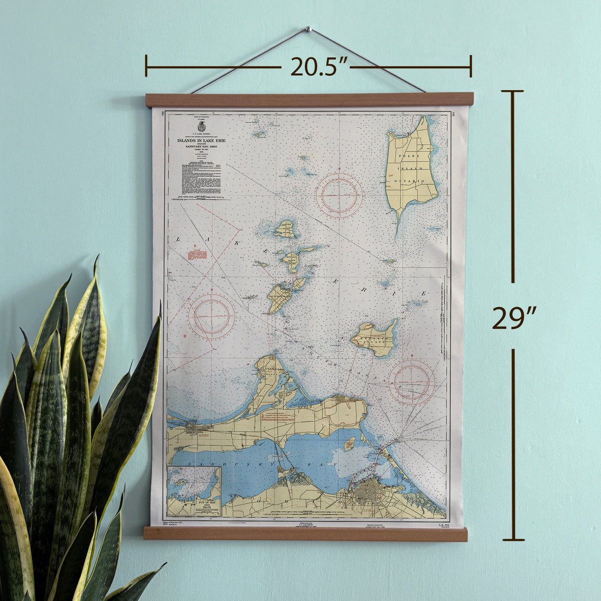 Islands of Lake Erie Vintage Nautical Chart Canvas Scroll - Maritime Tribes USAScroll