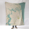 Jacksonville Area Seaglass Map Blanket - Maritime Tribes USABlanket