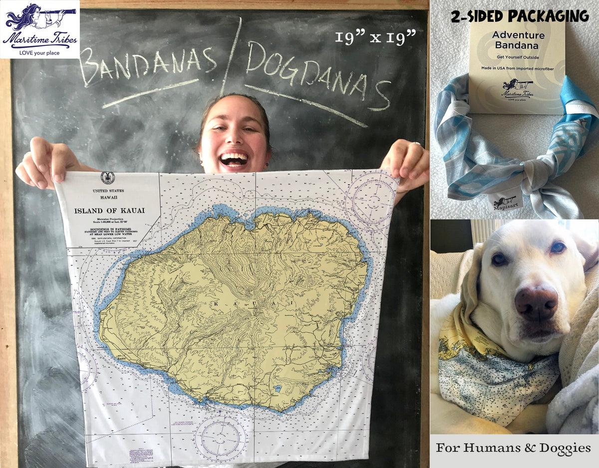 Kauai Bandana / Dogdana - for Humans and Dogs! - Maritime Tribes USA