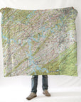 Knoxville & Lake Loudoun, TN Topo Map Blanket - Maritime Tribes USABlanket