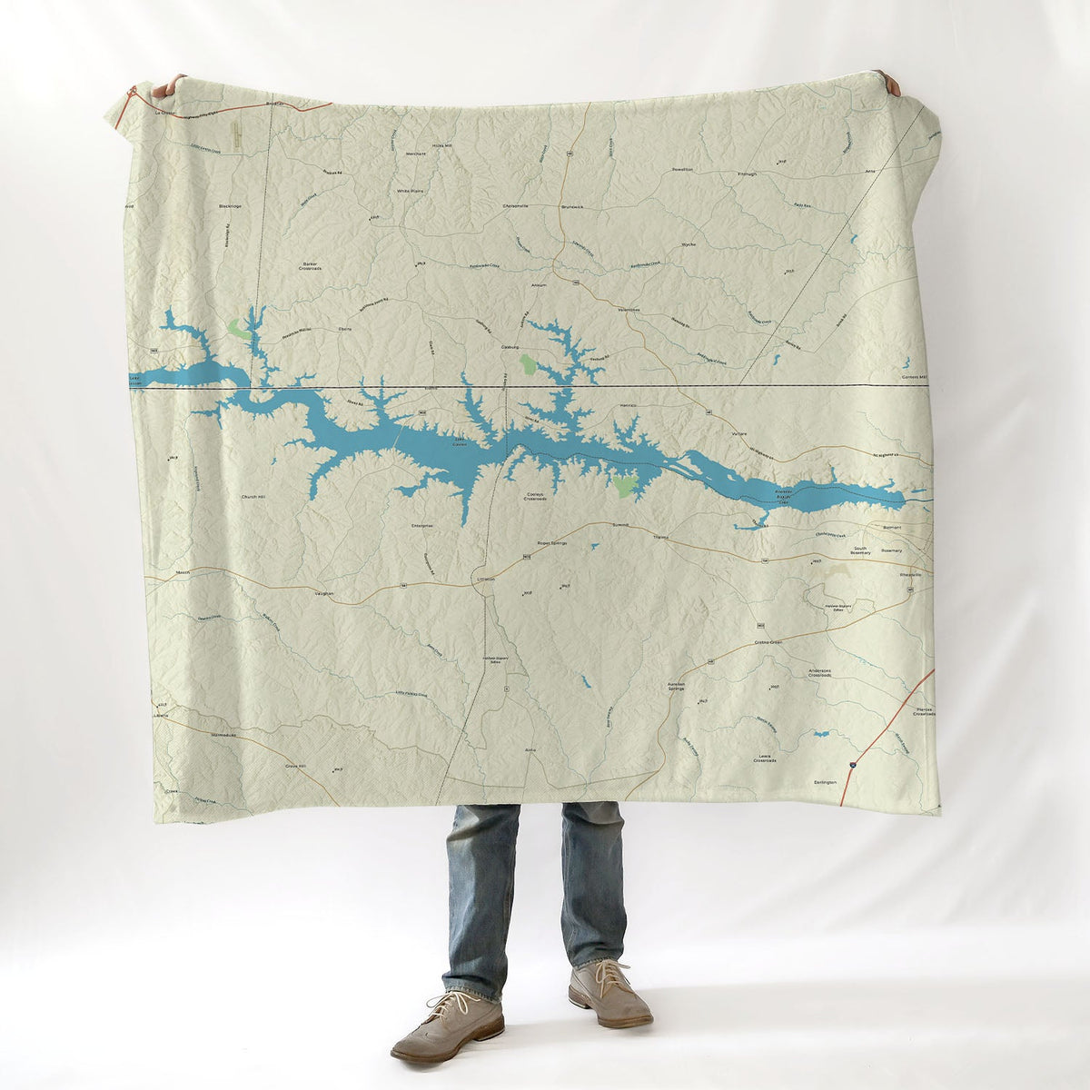 Lake Gaston NC Charted Territory Map Blanket - Maritime Tribes USABlanket
