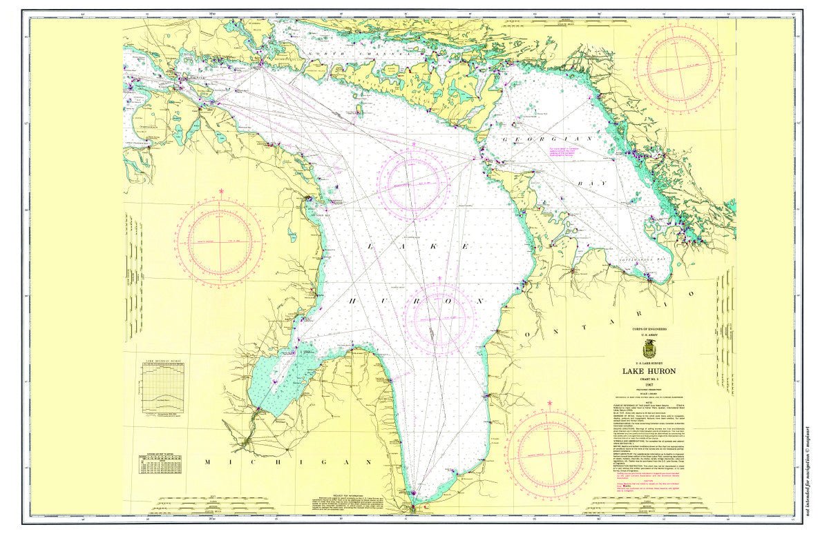 Lake Huron Chart Placemat - Maritime Tribes USALaminated Placemat