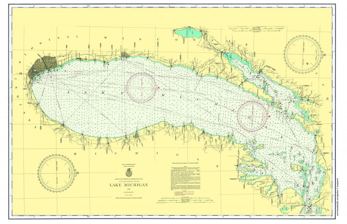 Lake Michigan Chart Placemat - Maritime Tribes USALaminated Placemat