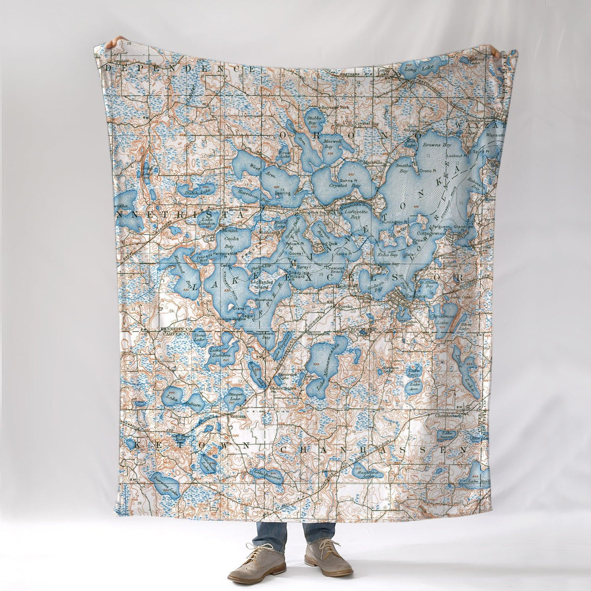 Lake Minnetonka, MN Topo Blanket - Maritime Tribes USABlanket