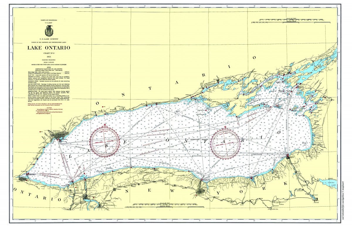 Lake Ontario Chart Placemat - Maritime Tribes USALaminated Placemat