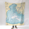 Lake St. Clair, MI. Nautical Chart Blanket - Maritime Tribes USABlanket