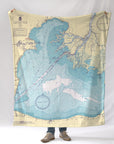 Lake St. Clair, MI. Nautical Chart Blanket - Maritime Tribes USABlanket