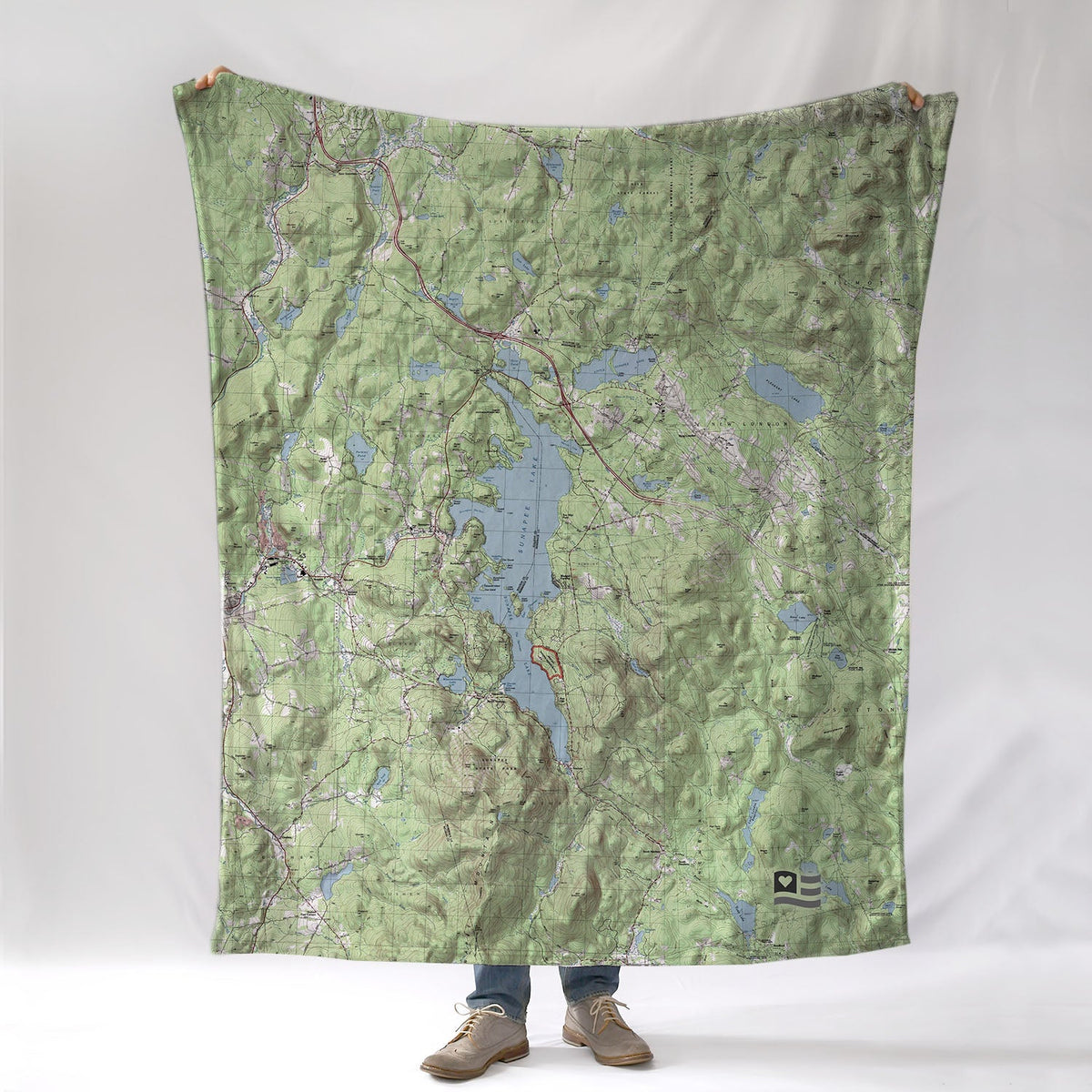 Lake SunapeeTopo Map Blanket - Maritime Tribes USABlanket
