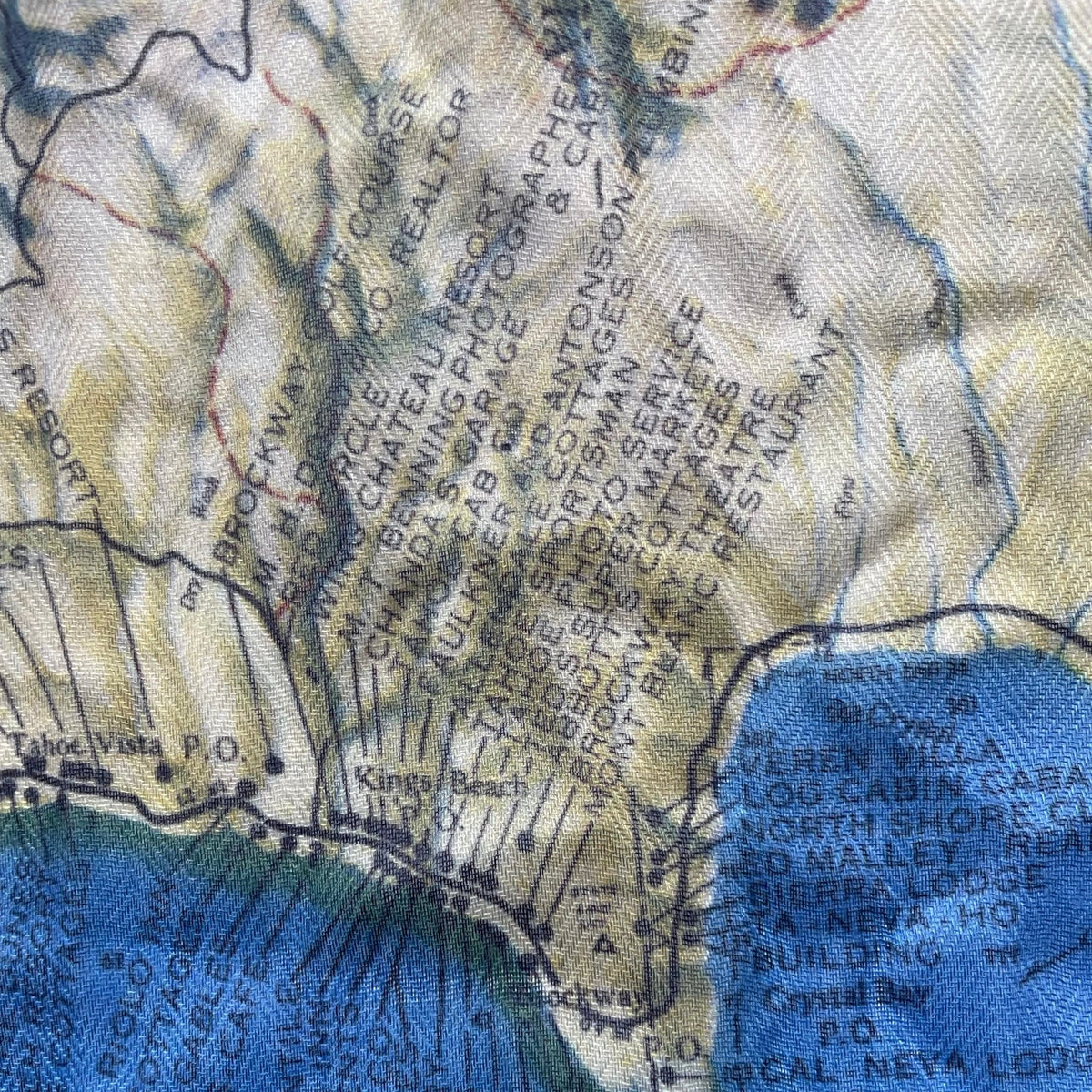 Lake Tahoe Vintage Map Scarf - Maritime Tribes USAScarf