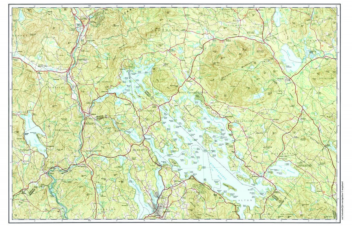 Lake Winnipesaukee, New Hampshire Map Placemat - Maritime Tribes USALaminated Placemat