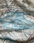Lake Winnipesaukee, NH Vintage Topo Map Scarf - Maritime Tribes USAScarf