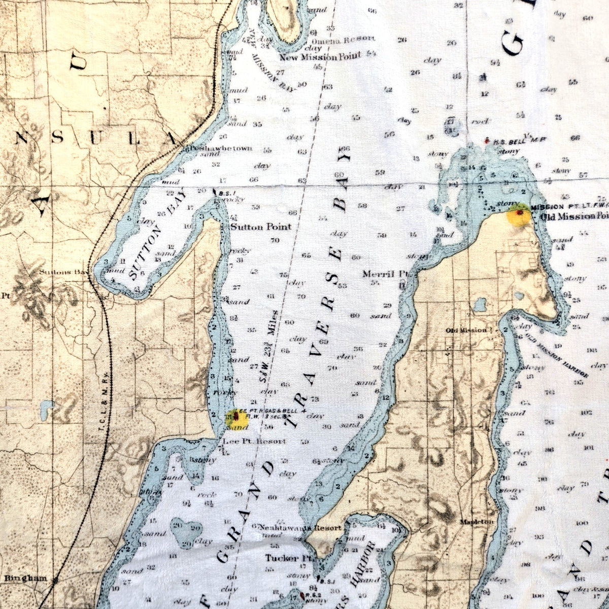 Leelanau PeninsulaNautical Chart Blanket - Maritime Tribes USABlanket