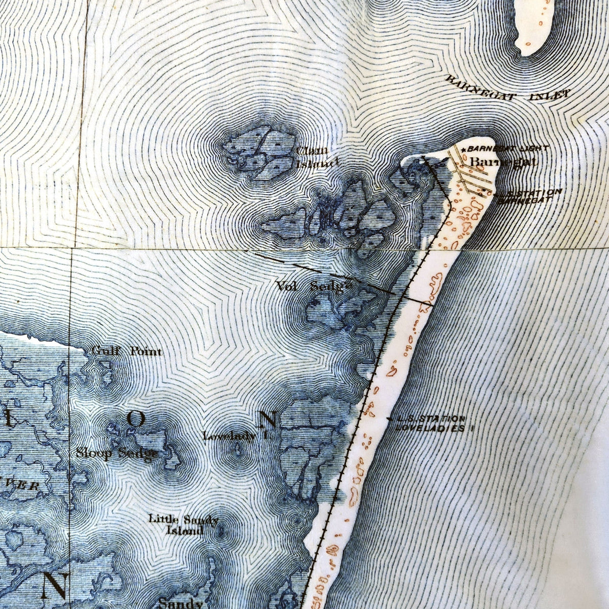 Long Beach Island Antique Style Map Blanket - Maritime Tribes USABlanket