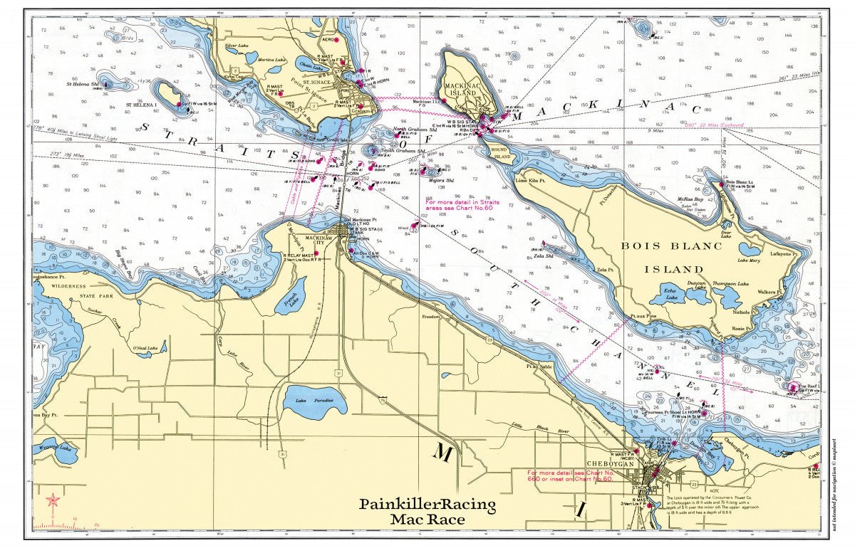 Mackinac Island, Michigan Chart Placemat - Maritime Tribes USALaminated Placemat