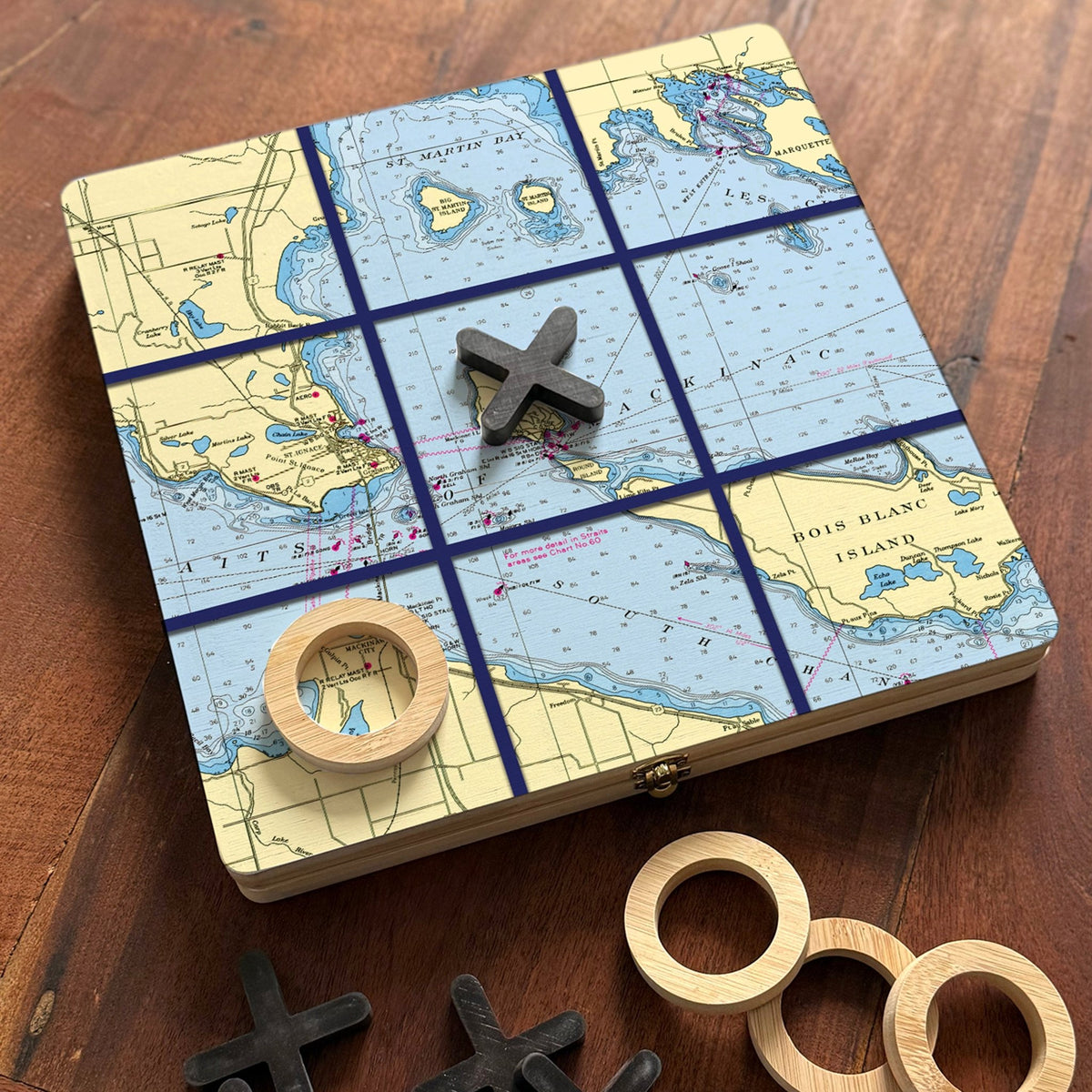 Mackinac Island Tic Tac Toe & Mancala - 2 Games in ONE - Maritime Tribes USA