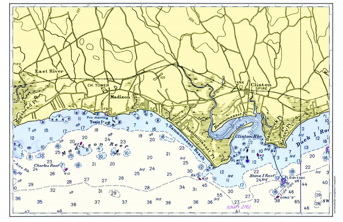 Madison, CT Chart Placemat - Maritime Tribes USALaminated Placemat