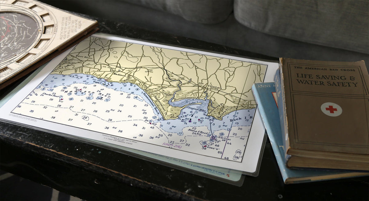 Madison, CT Chart Placemat - Maritime Tribes USALaminated Placemat