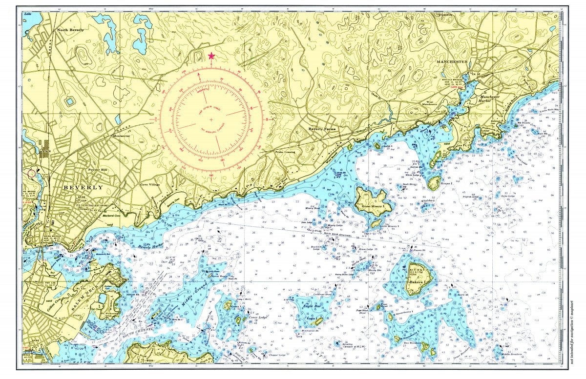 Manchester by-the-Sea, Chart Placemat - Maritime Tribes USALaminated Placemat