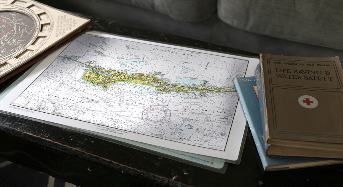 Marathon Key, Florida Chart Placemat - Maritime Tribes USALaminated Placemat