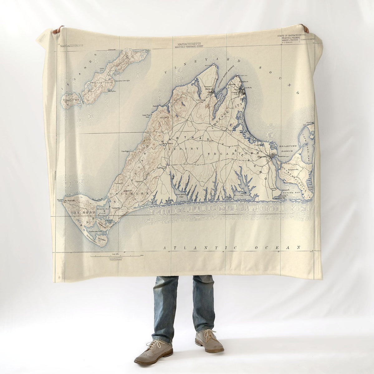 Martha's Vineyard Antique Map Blanket - Maritime Tribes USABlanket