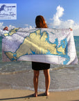 Martha's Vineyard Nautical Chart Quick Dry Towel - Maritime Tribes USATowel