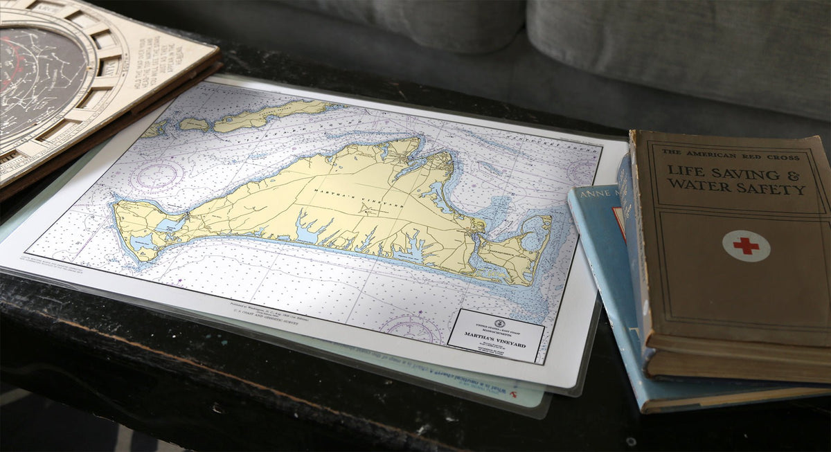 Martha's Vineyard Vintage Chart Placemat - Maritime Tribes USALaminated Placemat