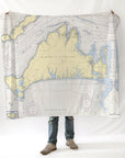 Martha's Vineyard Vintage Nautical Chart Blanket - Maritime Tribes USABlanket