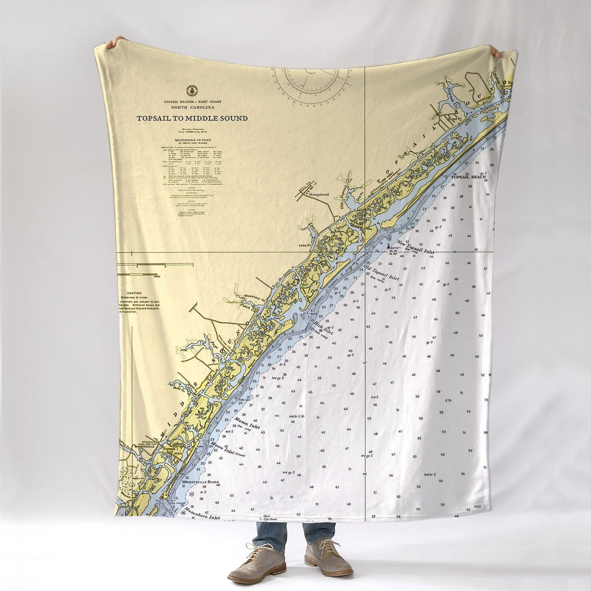 Middle sound to topsail North Carolina Blanket - Maritime Tribes USABlanket