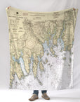 Milbridge, ME Vintage Nautical Chart Blanket - Maritime Tribes USABlanket